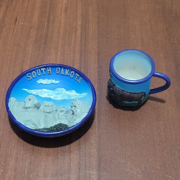 VTG SNCO Miniature Decorative South Dakota Plate & Buffalo Mug Set 1999 - Picture 12 of 12